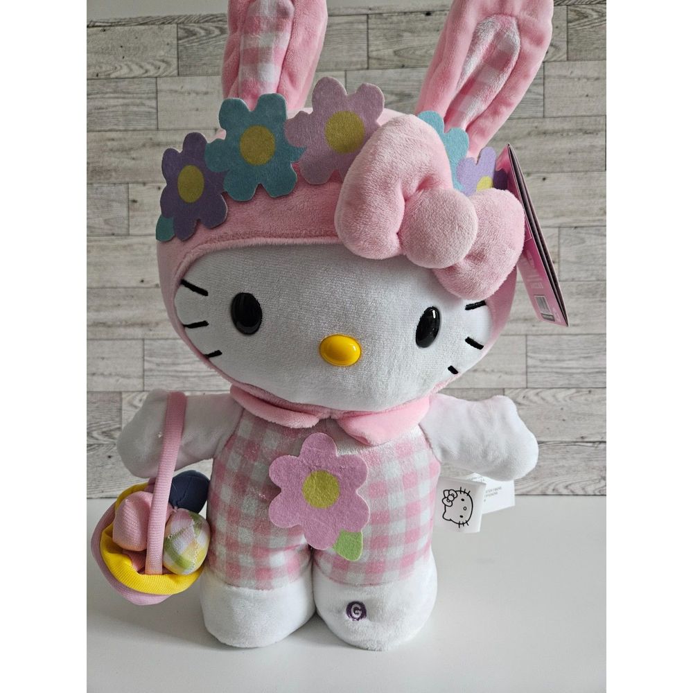 2024 Sanrio Hello Kitty Easter Bunny 14" Musical Side Stepper Collectible Plush
